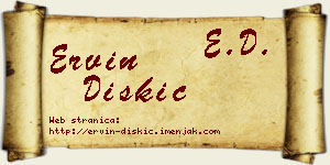 Ervin Diskić vizit kartica